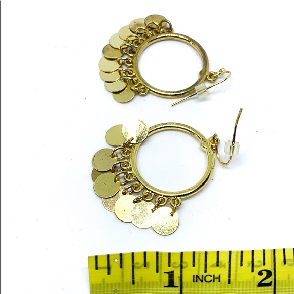 Rhinestone Gold Circle Drop Earring - Picture 4 of 5